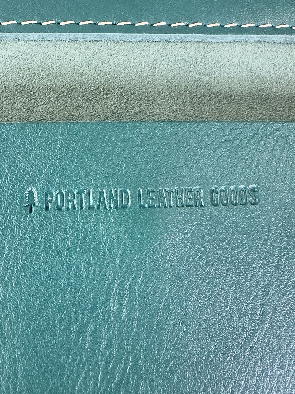 Portland Leather Goods Rancher Wallet Smooth Teal Blue Folding Clutch NEW - Picture 5 of 7